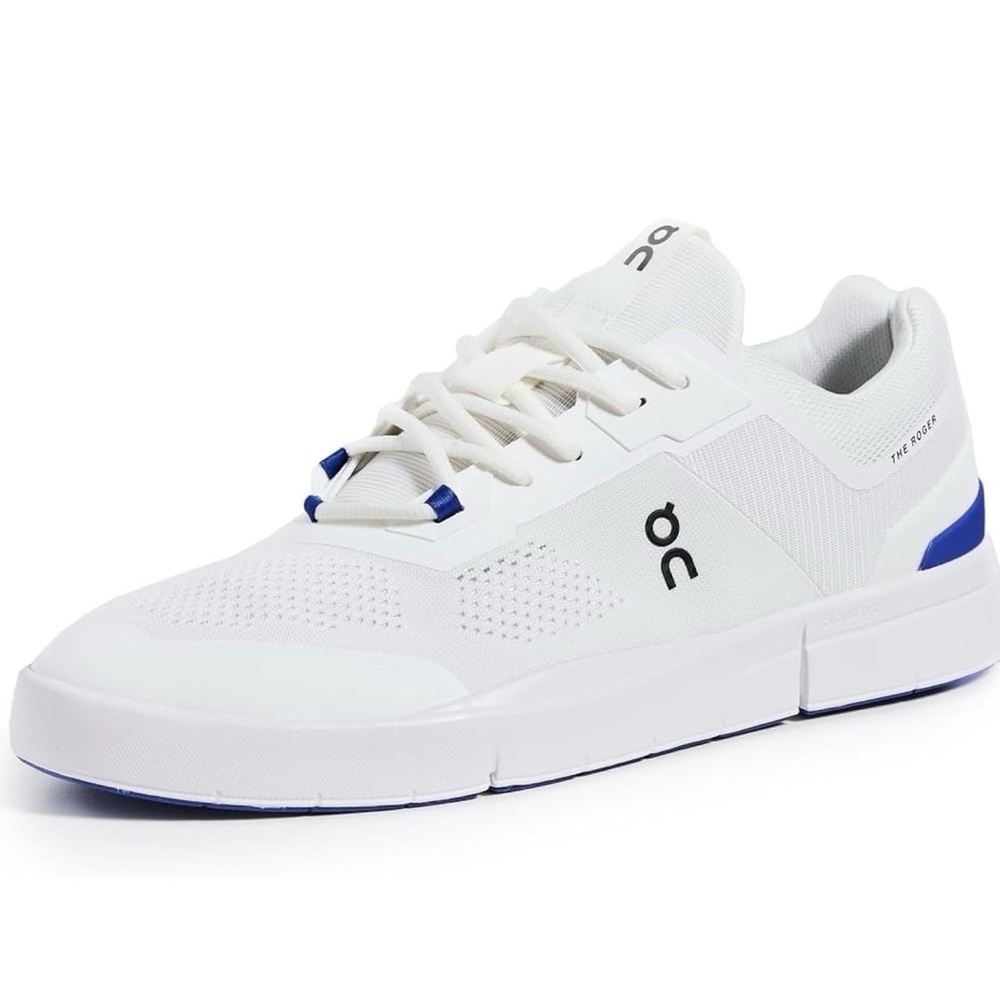 On Men's The Roger Spin Sneakers Color: White/Indigo Men’s 9.5